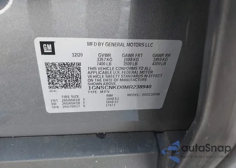 2021 Chevrolet Tahoe 2Wd Lt from USA, damaged, VIN 1GNSCNKD0MR238940